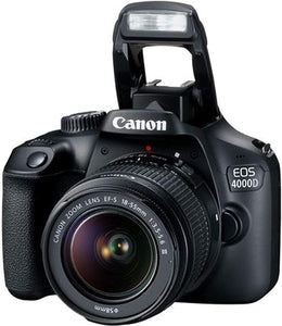 Canon EOS 4000D DSLR Camera with 18-55mm f/3.5-5.6 Zoom Lens + 32GB Card, Tripod, Case, and More (18pc Bundle)